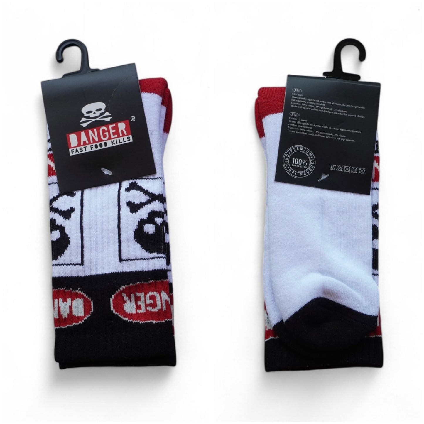 “Danger Fast Food Kills” Socks